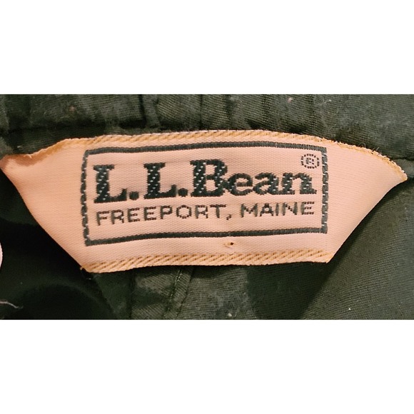 Vintage L.L. Bean Nylon Track Pants Size Medium Green Made In USA Full Zip Sides - Picture 6 of 7